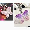 Keychain Pendant Rhinestones Inlaid Gradient Butterfly Shape Key Chain with Lobster Clasp Bag Charm Backpack Accessory