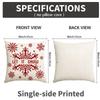 1/4 Pcs Red Christmas Pillowcase Snowflake Christmas Ball Pendant Pattern Cushion Cover Winter Holiday Home Decoration
