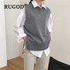 New Women Sweater Oversizes Vest O-neck Sleeveless Pullover Knitted Vest Office Lady Temperament Casual Chic Vest Coat  Winter