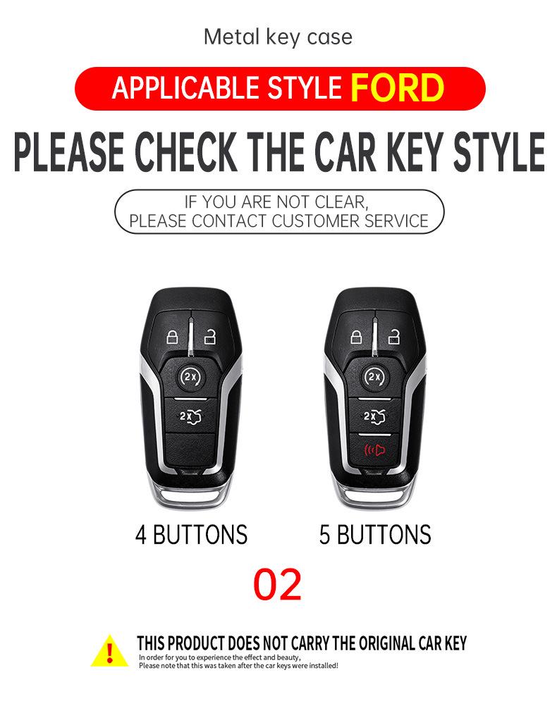 Key Cover Shell for 2015-2018 Ford Taurus, Mustang, Raptor, F150, Explorer