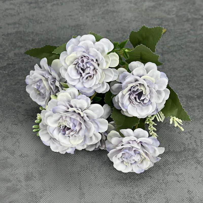 Simulated 7-head Hibiscus Rose Bouquet for Home Decoration, Wedding Scene Arrangement, Handcrafted Artificial Flower Ornaments