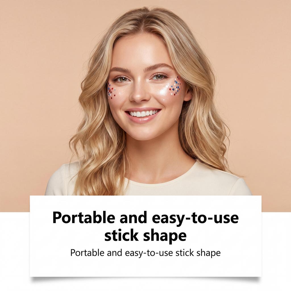 Star Glitter Makeup Stick, Highlighter Stick for Eyes and Face, Glitter Body