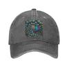 Belles Plumes de Paon Casquette en Jean Lavé Casquettes de Baseball Décontractées Chapeau Réglable Casquettes de Baseball d'Été Unisexes