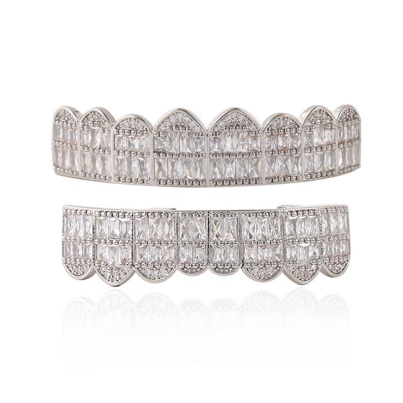 Zircon-Encrusted Irregular Hip-Hop Grillz Jewelry