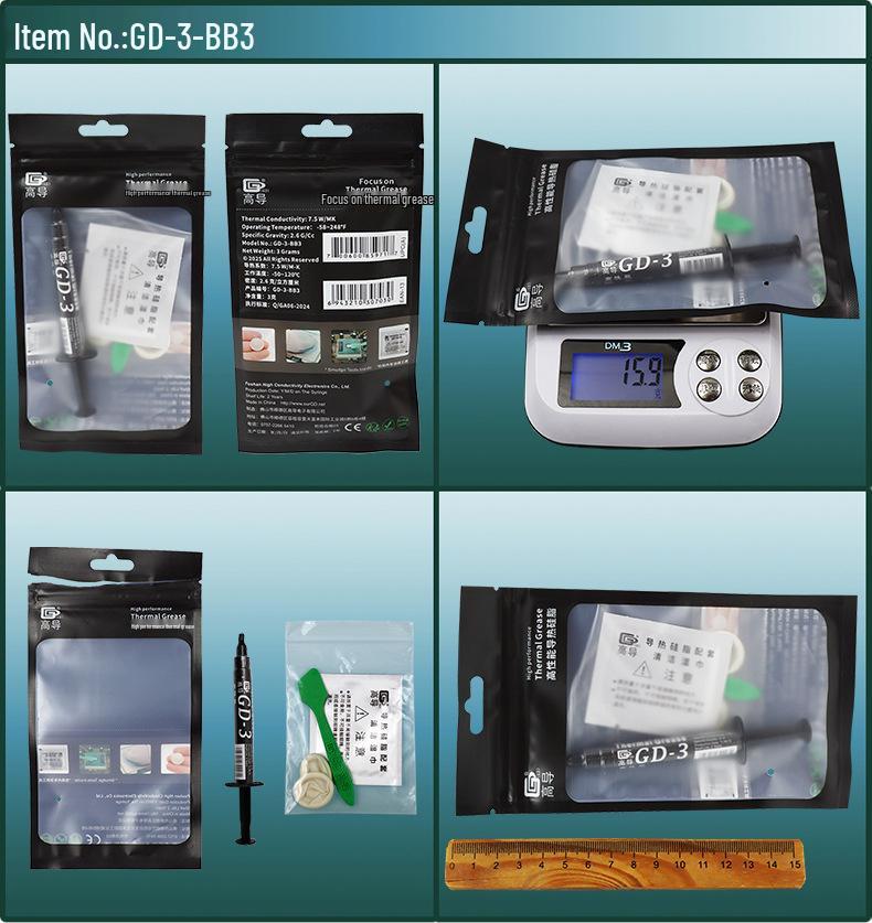 High Conductivity Thermal Paste for Laptop CPU/GPU, 3/7/15/30g