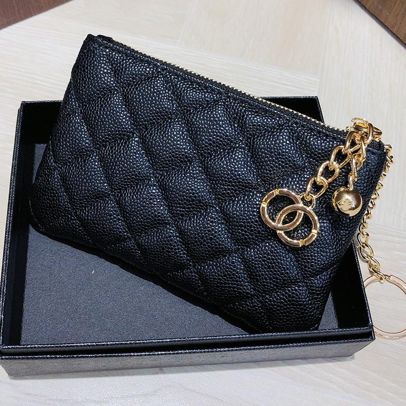 Erste Schicht Rindsleder kleine duftende Wind-Wechseltasche, Kartenetui, Kaviar-Mini-Leder-Reißverschluss-Kleingeldbörse, Anhänger-Schlüsseltasche.