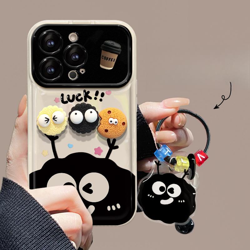 Coal Ball Luck Pendant Is Suitable for Apple 13 Large Window Phone Case 14PRO 3D Figurine 15 Soft Silicone XS/XR
