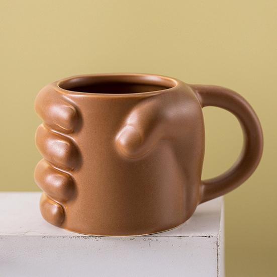 Coffee Cup 330ml Creative Fist-shaped Cup Fun Water Cup for Coffee Hot Drinks Modern Ceramic Drinkware Gift for Friends