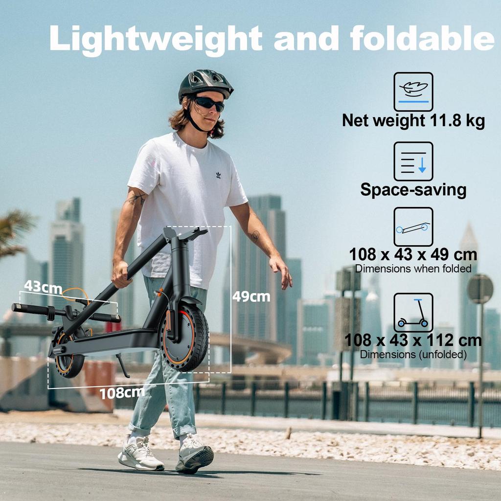 TODIMART T3S City Electric Scooter with APP Control and Turn Signals
