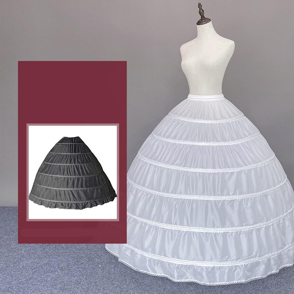 Elastic Wedding Hoop Skirt 6 Steel Hoops Full Bells Crinoline Underskirt For Bridal Party Dress Formal Dress Pettiskirt