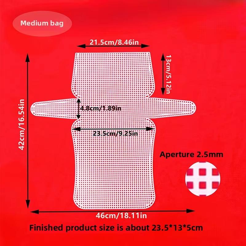 Plastic Weaving Plastic Mesh Cloth For Bag Making DIY Handcraft Bags Weaving Material Latch Hook Bags Made Plastic Grid Hook