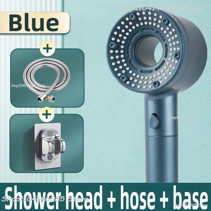 5 Modes High Pressure Shower Head Set Rainfall Handheld Sprayer Nozzle Shower Head with Hose Bracket Bathroom Faucet Accessories