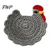 Decorative Kitchen Accessories Handmade Crochet Hen Coasters for Drinks, Cute Cartoon Yarn Cup Mats, Heat Handcrafted Woolen Trivets Resistant
