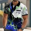 Summer Fashion Short Sleeve Men's Polo Shirt Striped 3D Printed Lapel Men's Top High Quality  Casual Wear