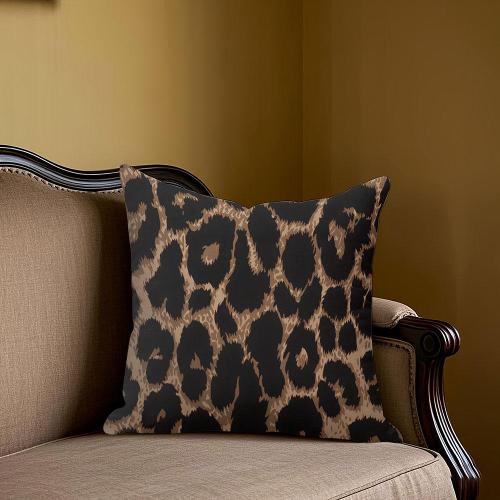 CLASSIC LEOPARD square Jacquard Pillow Cover for Sofa Office Waist Cushion Cover Home Decorative Pillowcase