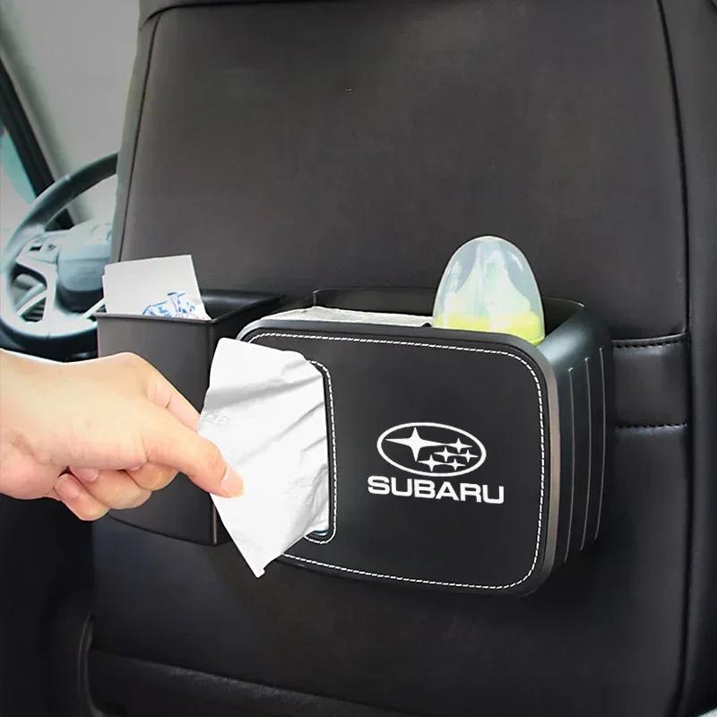 Car Seat Back Storage Holder for Subaru STI XV WRC WRX BRZ FORESTER IMPREZA LEGACY OUTBACK Auto Interior Tissue Box Accessories