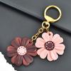 Creative Spot Small Daisy Keychain Cute Bag Pendant Sunflower Leather Car Key Decorative Keychain