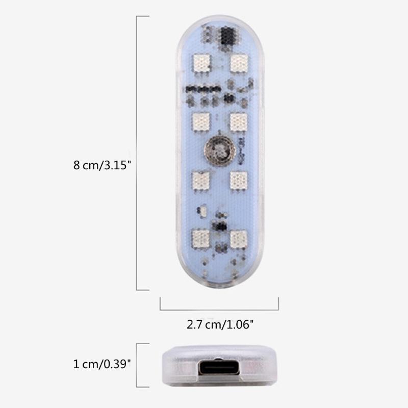 2Pcs Car Interior Lights Car Ceiling Lights Magnetic Sticker Wireless Touch Light Car Accessories Night Reading Light