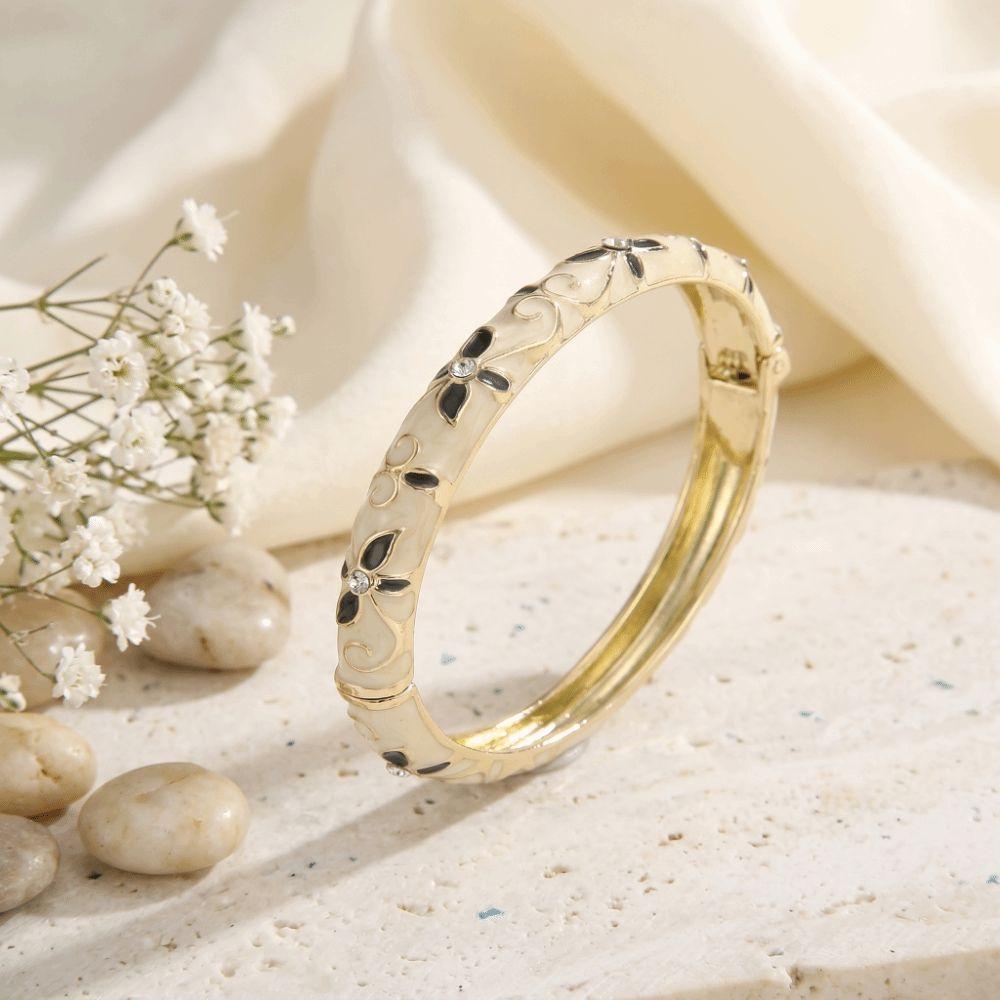 Classic Enamel Dropped Glaze Bangle Encrusted Oil Drop Bracelet Cloisonne Bracelet Women Gifts
