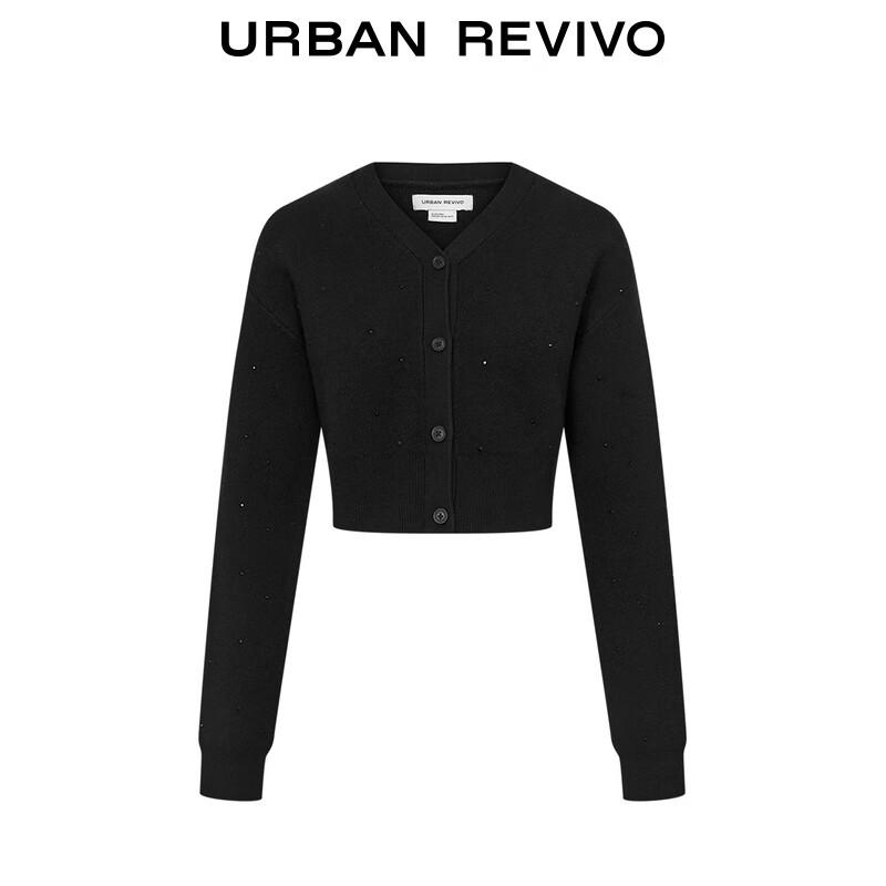 UR Women's V-Neck Rhinestone Knit Cardigan