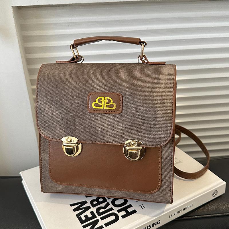 

Сумка-рюкзак с имитацией джинсовой ткани в стиле ретро, женская мода, студенческий рюкзак, универсальная сумка-мессенджер через плечо