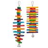 2Pcs Bird Parrot Bell Building Block Hanging Cage Bite-resistant Climb Chew Toy