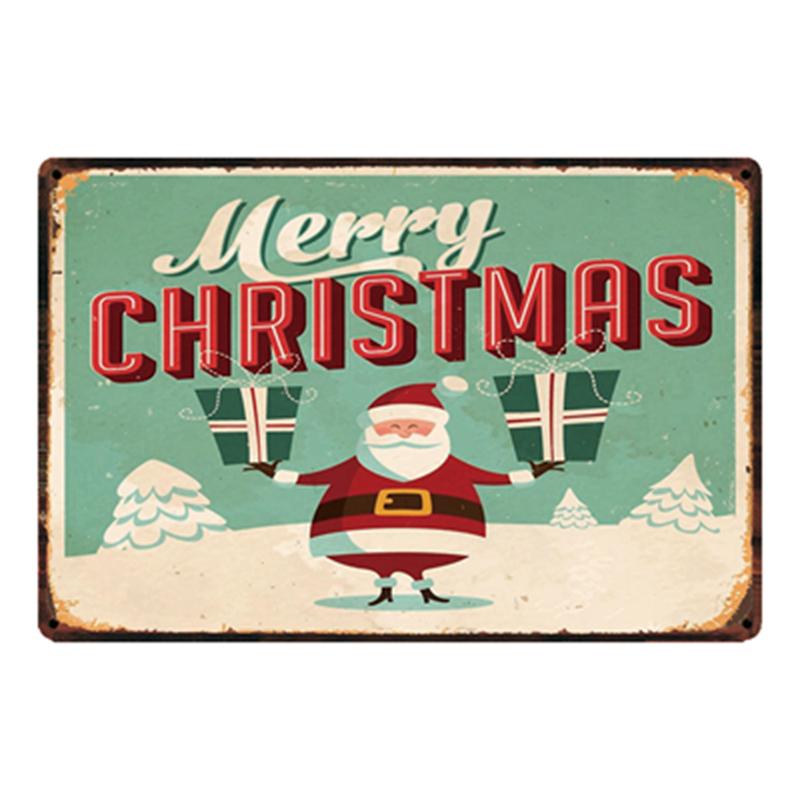 

[ Kelly66 ] Merry Christmas Metal Sign Tin Poster Home Decor Bar Wall Art Painting 20*30 CM Size y-1975