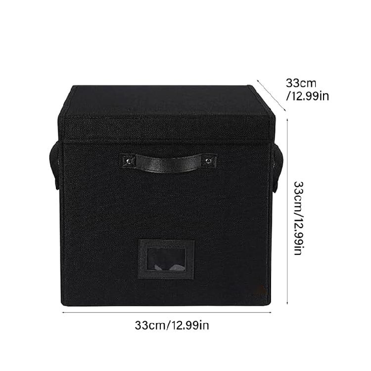 Vinyls Album Organizers Protective Case Stores 120Records Waterproof Fabric Stable Reinforced Bottom Easy Access Handle