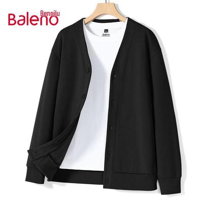 Baleno Men's Loose Fit V-Neck Cardigan Sweatshirt