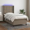 Maison Exclusive - Sommier à lattes de lit matelas et LED Taupe 80x200cm Tissu