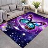 3D Fantasy Butterfly Flower Cartoon Carpet Rug for Home Living Room Bedroom Sofa Doormat Decor,Kids Area Rug Non-slip Floor Mat