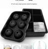 6-Piece Silicone Ice Cube Tray Set with Square and Round Molds