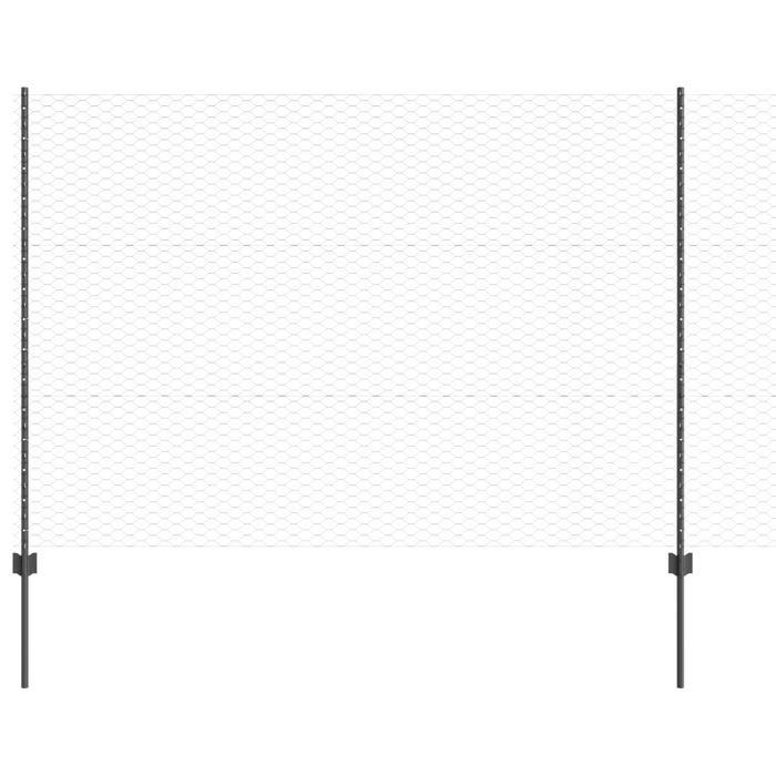 VidaXL Pieux de clôture 22 pcs U-Channel Gris 150 cm Acier 3336907