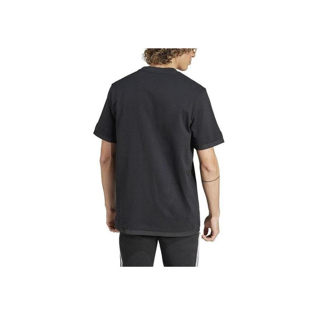 Adidas Solid Color Crew Neck Casual Pullover Short Sleeve T-Shirt Men Tops Black IN3711