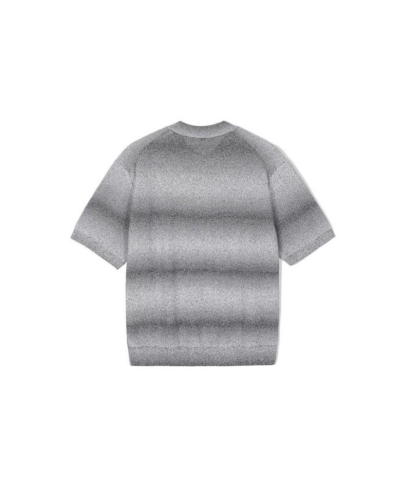 NOTIG Cotton Blend Space Dyed Collared Knit Black_Oks3Swts101K1
