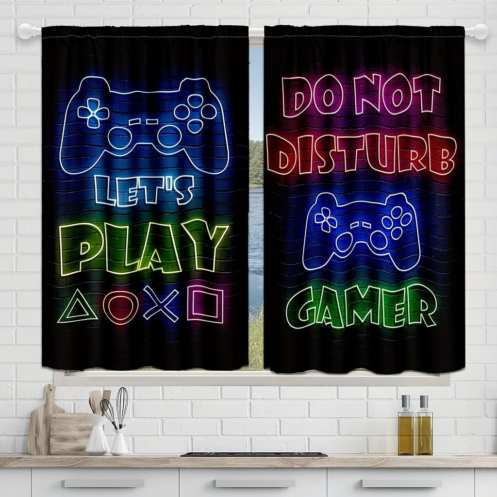 2pcs PS5 Gamepad Curtains Kids Color Gaming Controller Curtains for Game Room Bedroom Decor.