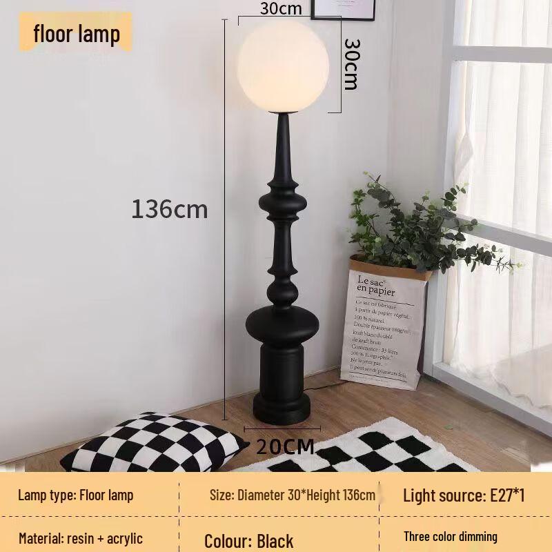 Retro Roman Pillar Floor Lamp, 3-Color Light