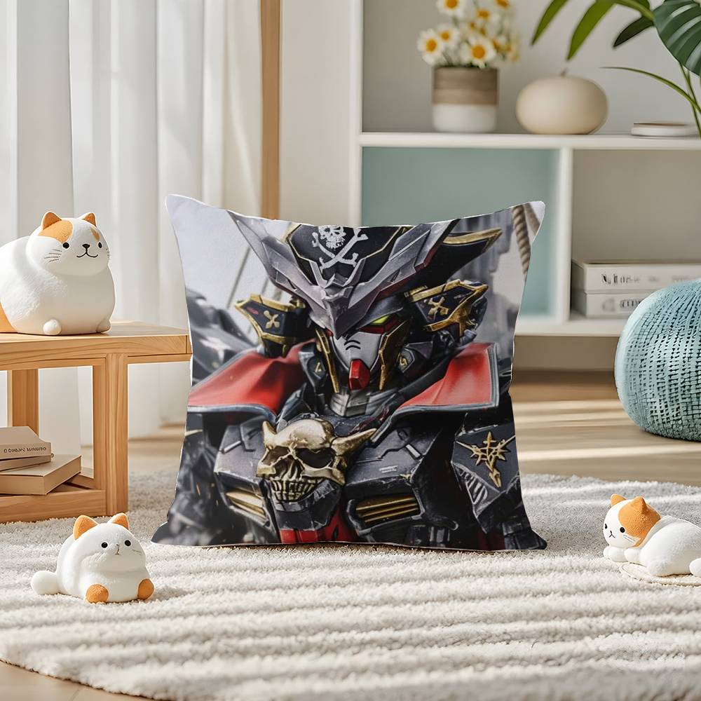 Mobile Suit Gundam Zeta Gundam Anime Plush Pillow Cover Soft Short Plush Cushion Cover For Sofa Bedroom Home Decor Gift