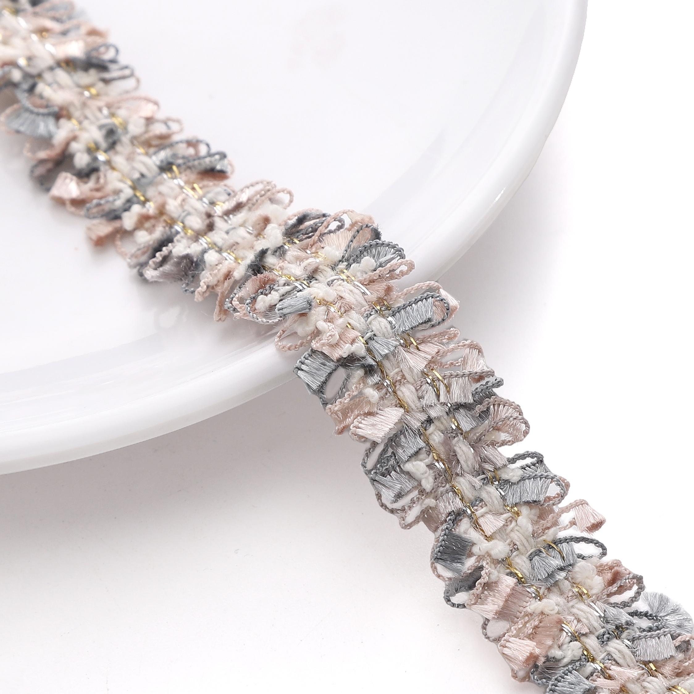 

91см Кружево в стиле Сяосян для DIY одежды, украшения сумки, кружево из полиэстера 2cm серый