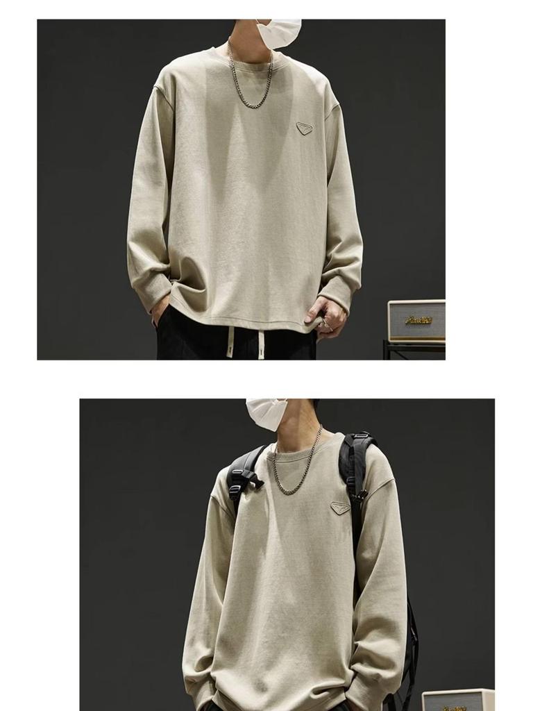 Herren Hoodie mit Rundhalsausschnitt - Neue Herbst/Winter Amerikanische Trendmarke, Lockerer Schnitt, Ohne Kapuze, Lässiges Oberteil