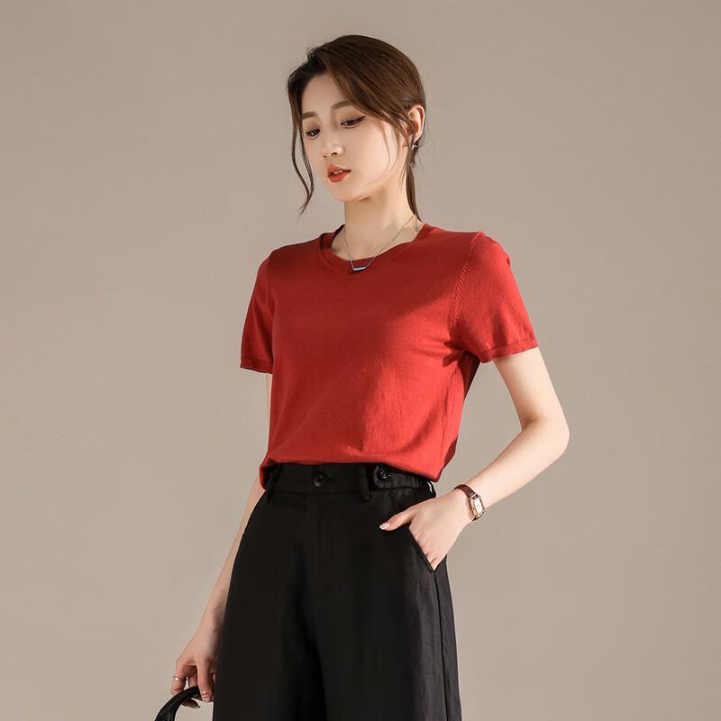 RAIN.CUN Women's Round Neck Short Sleeve T-shirt