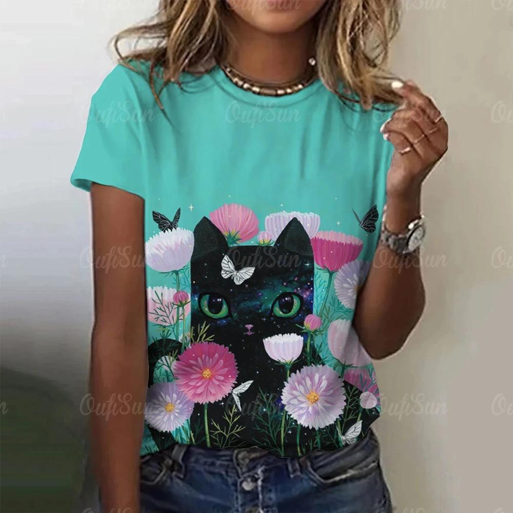 Летняя женская футболка с 3D принтом — фото 3