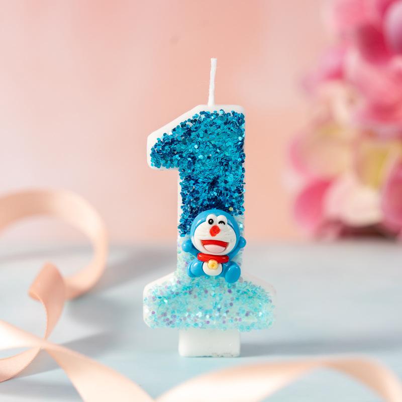 Creative New Product Cute Digital Birthday Party Cake Candle 0-9 Cartoon Plug-in Decorative Crafts