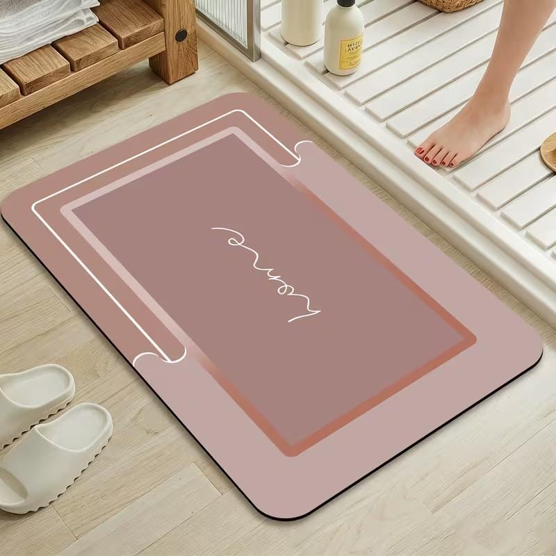 Minimalist European Style Diatomite Bath Mat Shower Floor Entryway Non-Slip Absorbent Bathroom Rug