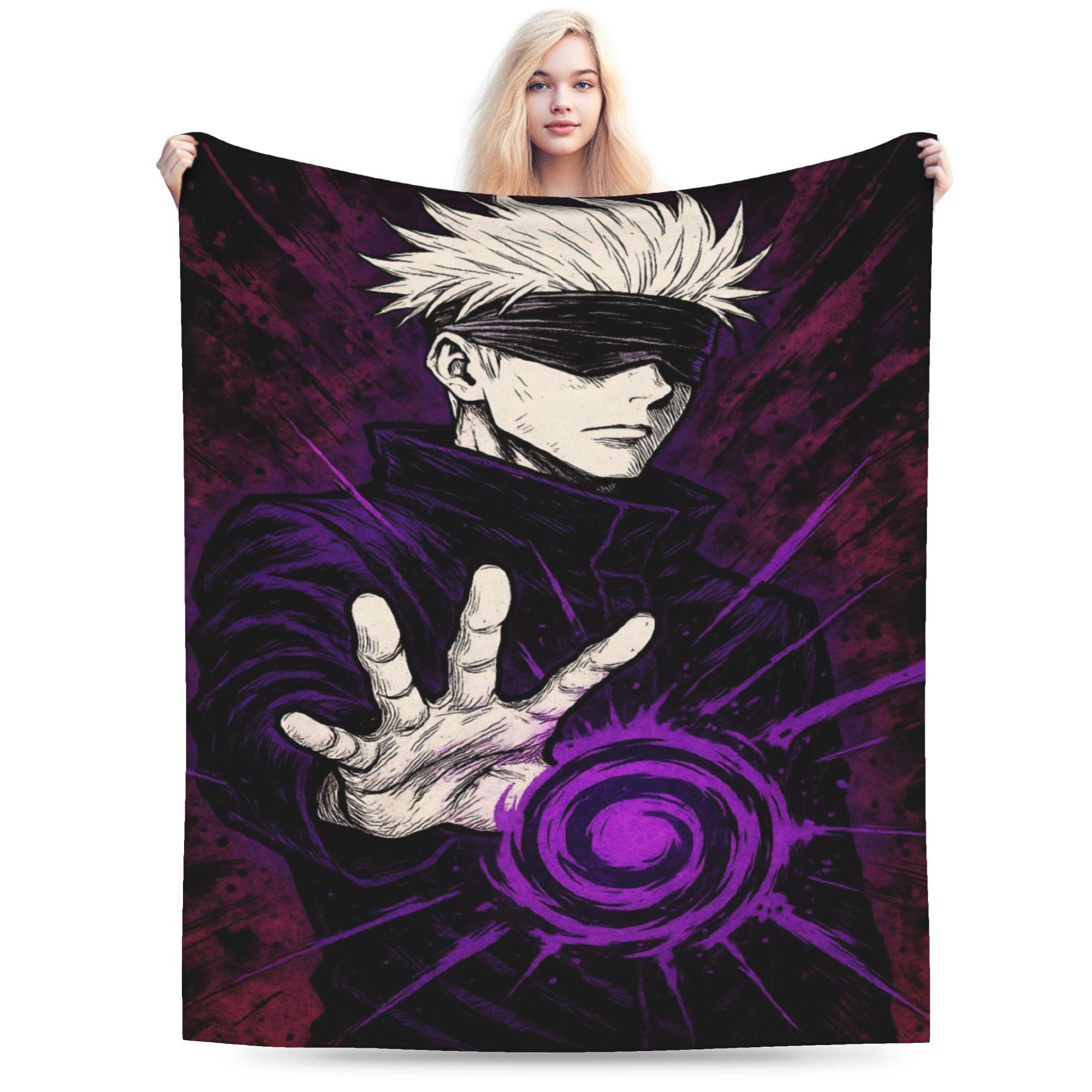 Gojo Satoru Blankets Winter  Super Soft Throw Blanket For Girl Bedroom Flannel Bedspread Bed Cover 75x90cm