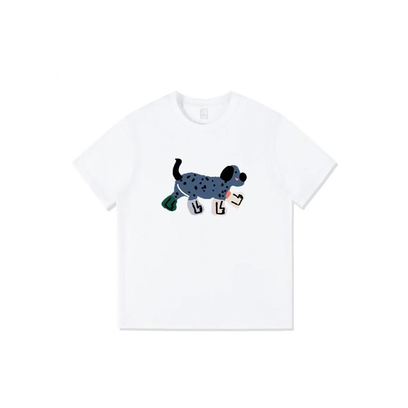 Summer new cartoon dog print design short-sleeved T-shirt women's casual loose and cute versatile bottoming top