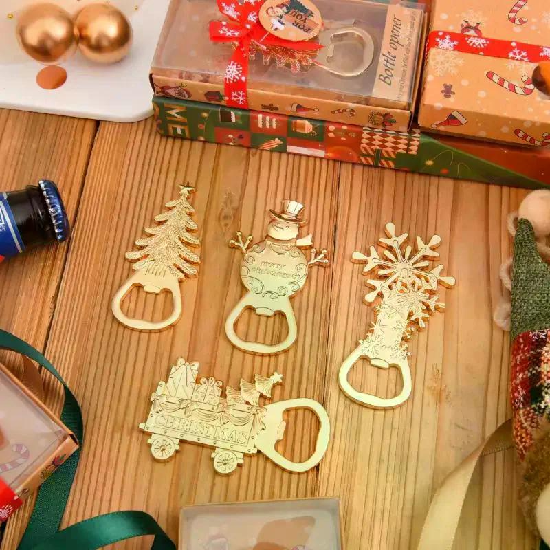 Abridor de Garrafa de Metal Durável de Natal Feliz Natal Ano Novo Decoração Abridor de Garrafa de Cerveja Papai Noel Boneco de Neve Abridor de Natal Bar Doméstico