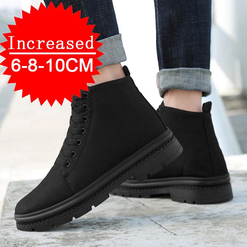 Herbst Winter Baumwollgepolstert Warm Unsichtbar Innen Höhenerhöhend Herren Baumwollschuhe High-Top Canvas-Schuhe Höhenerhöhender Schuh