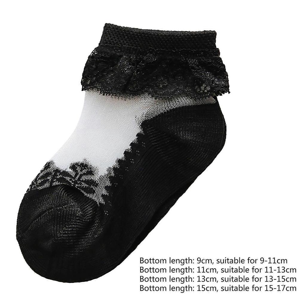 Baby Girl Socks Lace Stockings Summer Short Socks Non-Slip Kids Spring Socks Infant Breathable See Through Vintage Socks S-XL