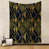 Golden Geometric Diamond Pattern Tapestry Patterned tapestry home decor, suitable for bedroom and living room, gift